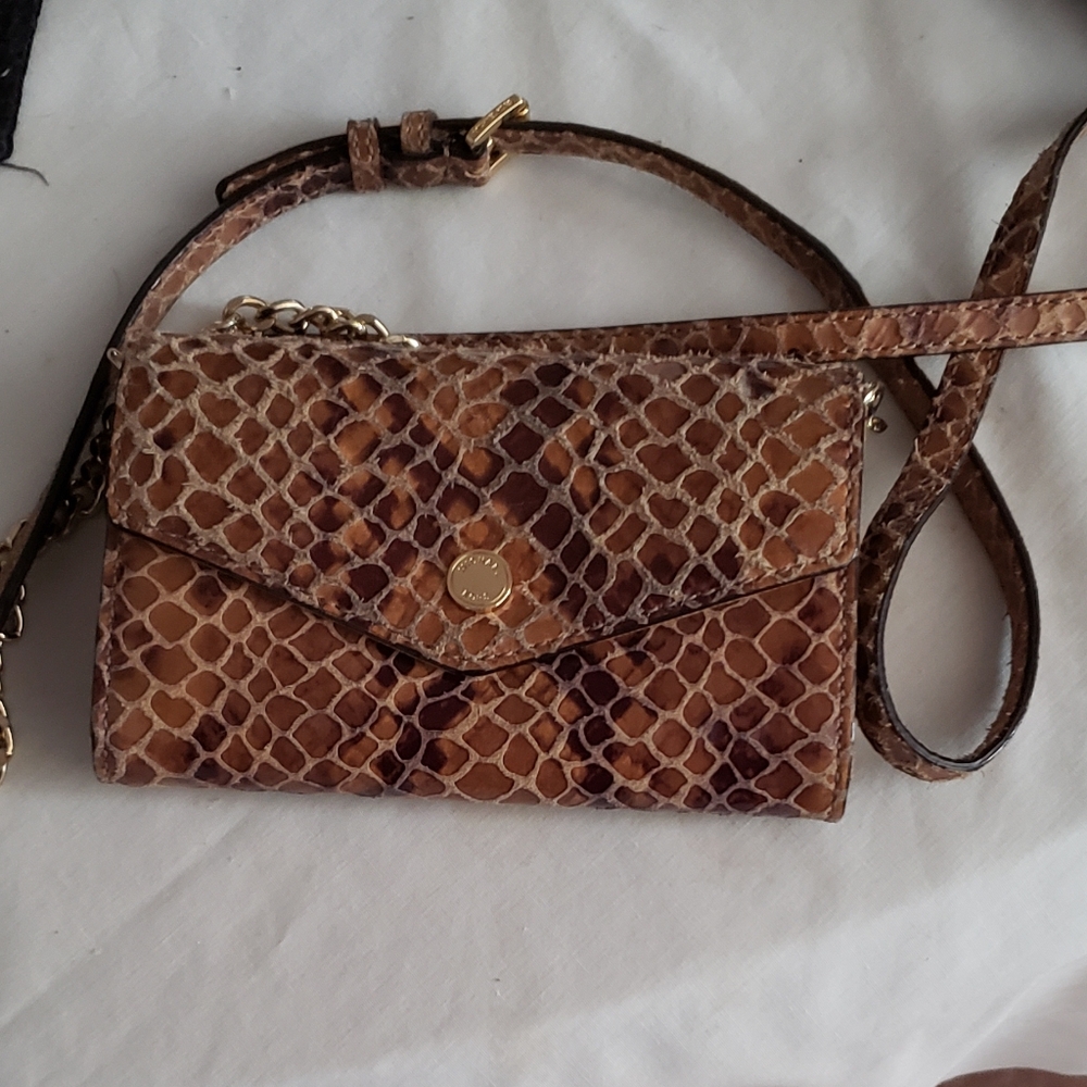 Michael Kors Brown Crossbody Bag with Embossed Snakeskin